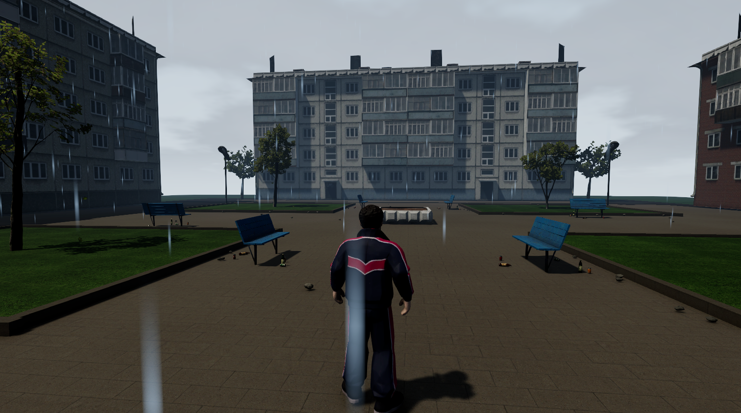 Дождливый двор в Project Yard