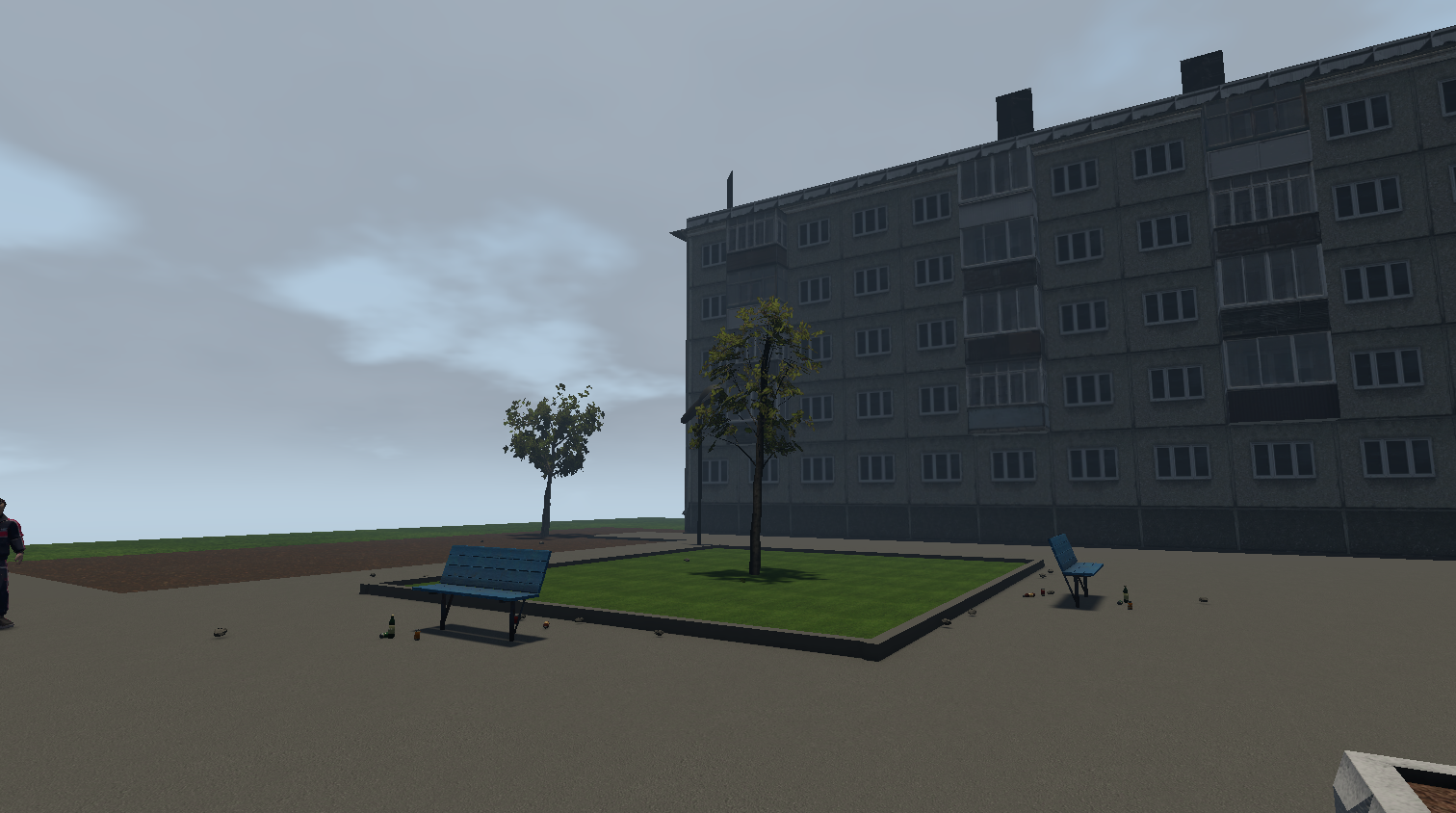 Двор во время дождя в Project Yard